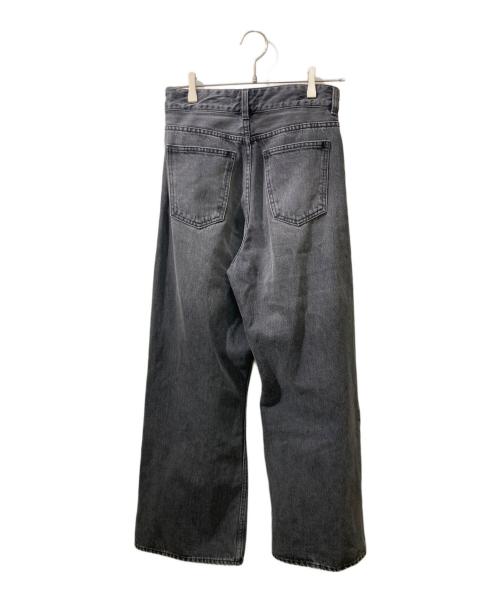Snidel（スナイデル）Snidel (スナイデル) ダブルタックデニムワイドパンツ ブラックの古着・服飾アイテム