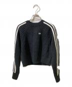 adidasアディダス）の古着「アディカラー ニット クルーネックセーター」｜ブラック