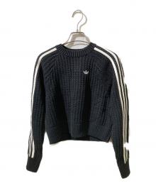 adidas（アディダス）の古着「アディカラー ニット クルーネックセーター」｜ブラック