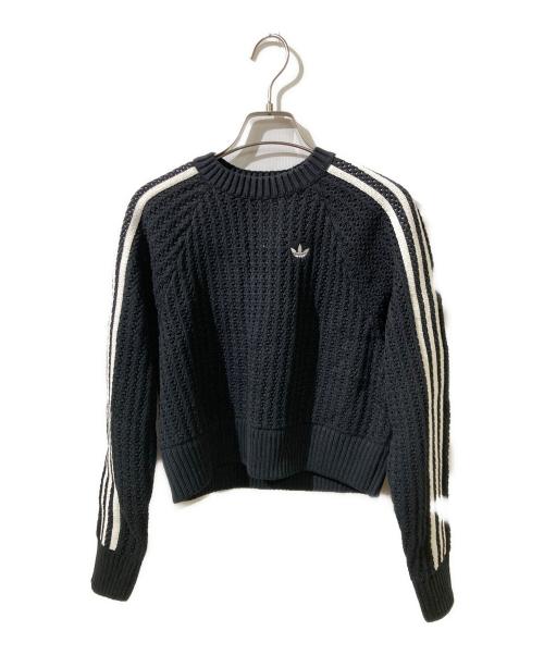 adidas（アディダス）adidas (アディダス) アディカラー ニット クルーネックセーター ブラック サイズ:XS 未使用品の古着・服飾アイテム