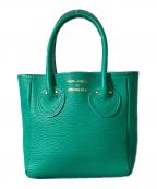 YOUNG & OLSEN The DRYGOODS STOREヤングアンドオルセン ザ ドライグッズストア）の古着「EMBOSSED LEATHER D TOTE XS」｜グリーン