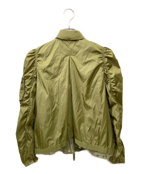 MONCLER（モンクレール）MONCLER (モンクレール) SARA/パフスリーブナイロンジャケット グリーンの古着・服飾アイテム
