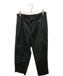 wirrow（ウィロウ）の古着「Cotton Gabardine Tuck Pants」｜ブラック