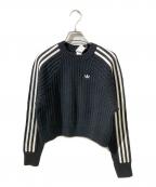 adidasアディダス）の古着「アディカラー ニット クルーネックセーター」｜ブラック