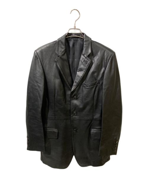 GAULTIER HOMME objet（ゴルチエオムオブジェ）GAULTIER HOMME objet (ゴルチエオムオブジェ) ラムレザー3Bジャケット ブラック サイズ:48の古着・服飾アイテム