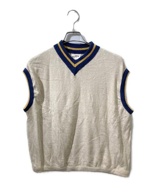 45R（フォーティファイブ・アール）45R (フォーティファイブ・アール) ドッキングニットベスト ベージュ サイズ:Freeの古着・服飾アイテム