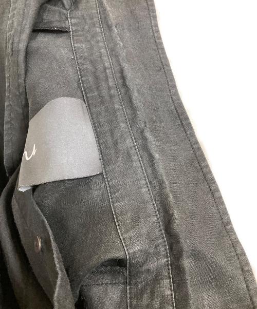 minitz（ミニッツ）minitz (ミニッツ) リネンロングシャツワンピース ブラック サイズ:-（実寸参照)の古着・服飾アイテム