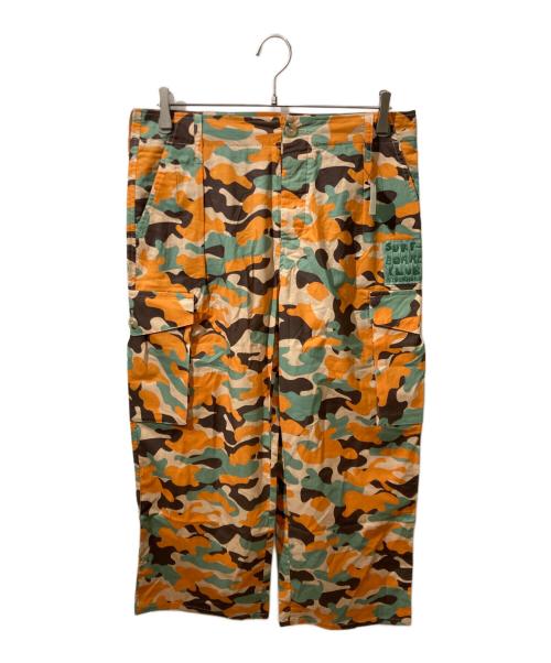 Stockholm Surfboard Club（ストックホルム サーフボード クラブ）STOCKHOLM SURFBOARD CLUB (ストックホルム サーフボード クラブ) Printed Cargo Trousers オレンジ サイズ:S 未使用品の古着・服飾アイテム