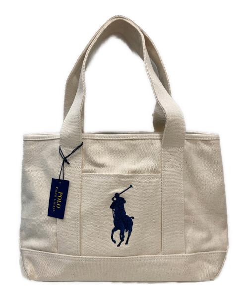 POLO RALPH LAUREN（ポロ・ラルフローレン）POLO RALPH LAUREN (ポロ・ラルフローレン) スクールトートバッグ ベージュの古着・服飾アイテム
