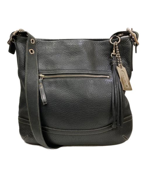 COACH（コーチ）COACH (コーチ) レザーショルダーバッグ ブラックの古着・服飾アイテム