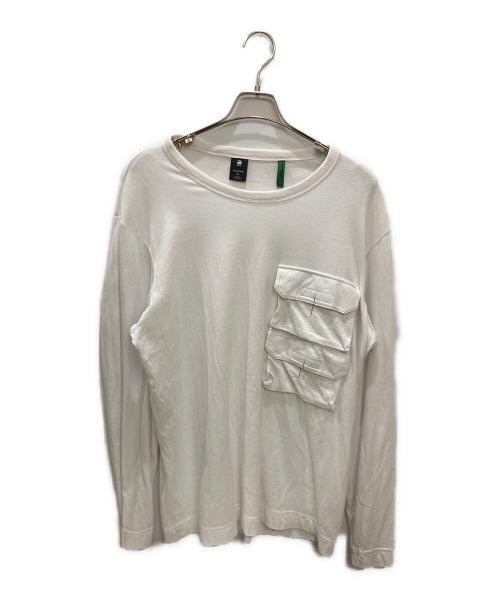 G-STAR RAW（ジースターロゥ）G-STAR RAW (ジースターロゥ) ポケットカットソー ホワイト サイズ:XLの古着・服飾アイテム