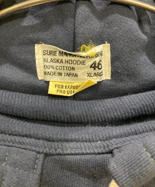 SURE MANUFACTURING（シュアーマニファクチャリング）SURE MANUFACTURING (シュアーマニファクチャリング) ALASKA HOODIE / アラスカフーディ　パーカー ブラック サイズ:XLARGEの古着・服飾アイテム