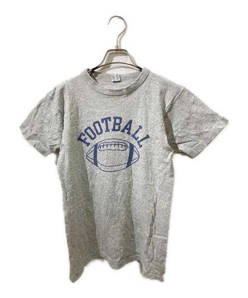 Champion（チャンピオン）Champion (チャンピオン) 80S フットボールプリントTシャツ グレー サイズ:Mの古着・服飾アイテム