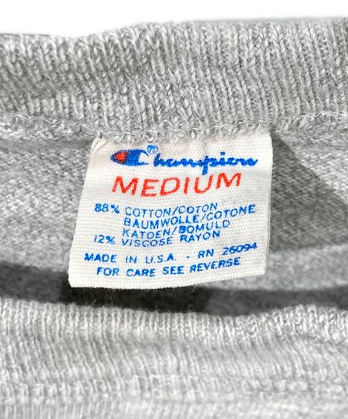Champion（チャンピオン）Champion (チャンピオン) 80S フットボールプリントTシャツ グレー サイズ:Mの古着・服飾アイテム