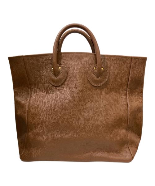 YOUNG & OLSEN The DRYGOODS STORE（ヤングアンドオルセン ザ ドライグッズストア）YOUNG & OLSEN The DRYGOODS STORE (ヤングアンドオルセン ザ ドライグッズストア) EMBOSSED LEATHER D TOTE / レザーバッグ ブラウンの古着・服飾アイテム