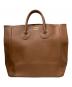 YOUNG & OLSEN The DRYGOODS STORE（ヤングアンドオルセン ザ ドライグッズストア）の古着「EMBOSSED LEATHER D TOTE / レザーバッグ」｜ブラウン
