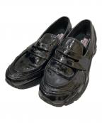 NEW BALANCEニューバランス）の古着「Black Crocエナメルローファー」｜ブラック