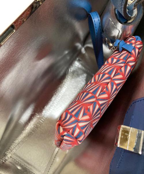 GIANNI CHIARINI（ジャンニ キアリーニ）GIANNI CHIARINI (ジャンニ キアリーニ) ポーチ付きハンドバック ブルーの古着・服飾アイテム