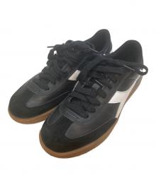 DIADORA（ディアドラ）の古着「TRAINERレザースニーカー」｜ブラック