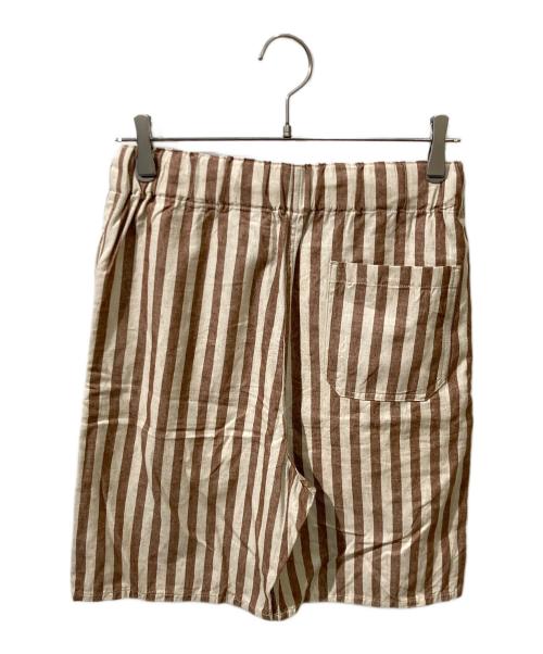 NIGEL CABOURN（ナイジェルケーボン）NIGEL CABOURN (ナイジェルケーボン) コットンリネンストライプショーツ ブラウン サイズ:32の古着・服飾アイテム