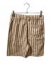 NIGEL CABOURN (ナイジェルケーボン) コットンリネンストライプショーツ ブラウン サイズ:32：6000円