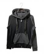 1PIU1UGUALE3 RELAXウノピゥウノウグァーレトレ リラックス）の古着「セイムカラージップフーディー」｜ブラック