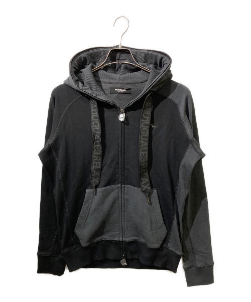 1PIU1UGUALE3 RELAX（ウノピゥウノウグァーレトレ リラックス）1piu1uguale3 relax (ウノピゥウノウグァーレトレ リラックス) セイムカラージップフーディー ブラック サイズ:Mの古着・服飾アイテム