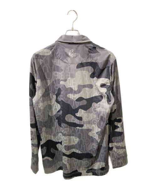 1piu1uguale3（ウノピュウノウグァーレトレ）1piu1uguale3 (ウノピュウノウグァーレトレ) GOLF POLO CAMOUFLAGEポロシャツ グレー サイズ:Ⅵの古着・服飾アイテム