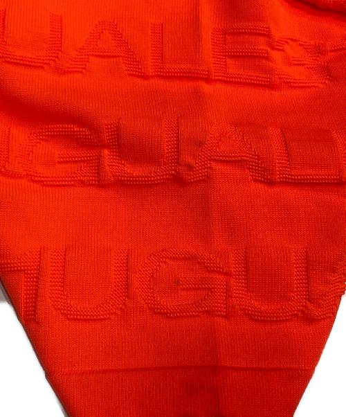 1piu1uguale3（ウノピュウノウグァーレトレ）1piu1uguale3 (ウノピュウノウグァーレトレ) ジャガード半袖ニット オレンジ サイズ:Ⅵの古着・服飾アイテム