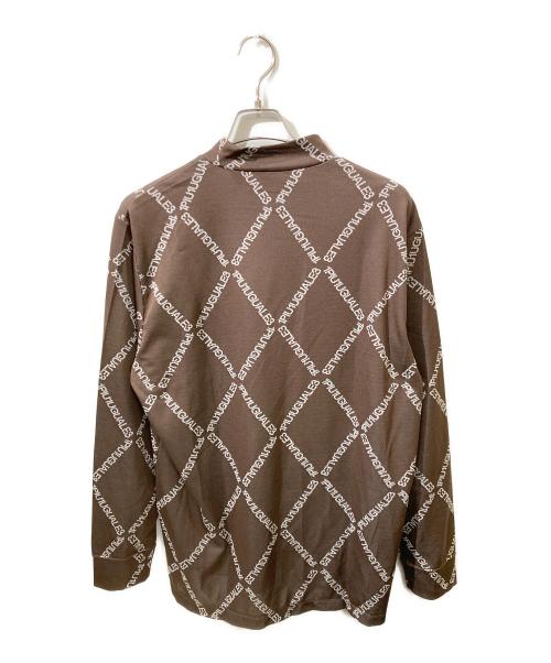 1piu1uguale3（ウノピュウノウグァーレトレ）1piu1uguale3 (ウノピュウノウグァーレトレ) ロゴハイネックカットソー ブラウン サイズ:Ⅵの古着・服飾アイテム