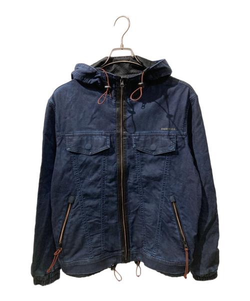 DIESEL（ディーゼル）DIESEL (ディーゼル) フードデニムジャケット インディゴ サイズ:Mの古着・服飾アイテム