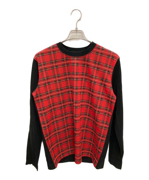 COMME des GARCONS（コムデギャルソン）COMME des GARCONS (コムデギャルソン) チェックカットソー レッド サイズ:Mの古着・服飾アイテム