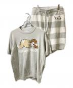 GELATO PIQUE HOMMEジェラートピケ オム）の古着「エアリーモコドッグジャガードプルオーバー&ハーフパンツSET」｜グリーン