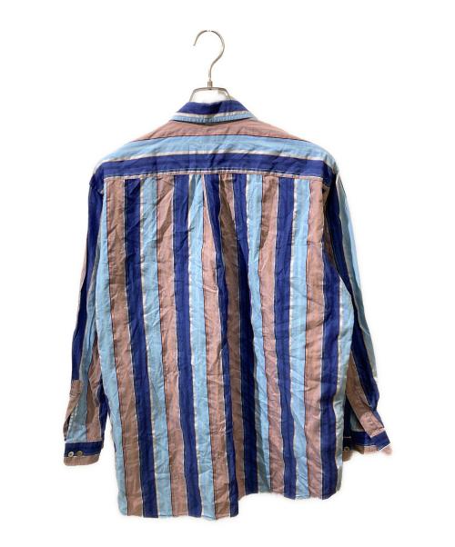 Christian Dior MONSIEUR（クリスチャンディオールムッシュ）Christian Dior MONSIEUR (クリスチャンディオールムッシュ) 長袖ストライプシャツ ブルー サイズ:Lの古着・服飾アイテム