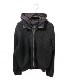 BALENCIAGA（バレンシアガ）の古着「レイヤードジップアップカーディガン」｜ブラック