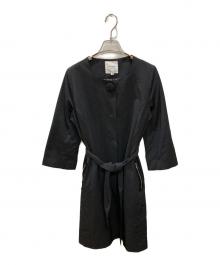 LANVIN en Bleu（ランバンオンブルー）の古着「ノーカラーコート」｜ネイビー