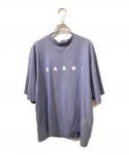 MARNIマルニ）の古着「モックネックロゴTシャツ」｜パープル