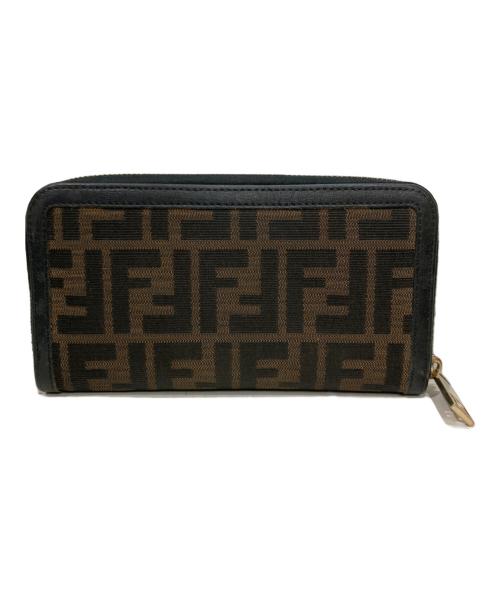 FENDI（フェンディ）FENDI (フェンディ) ズッカラウンドファスナーウォレット ブラウンの古着・服飾アイテム