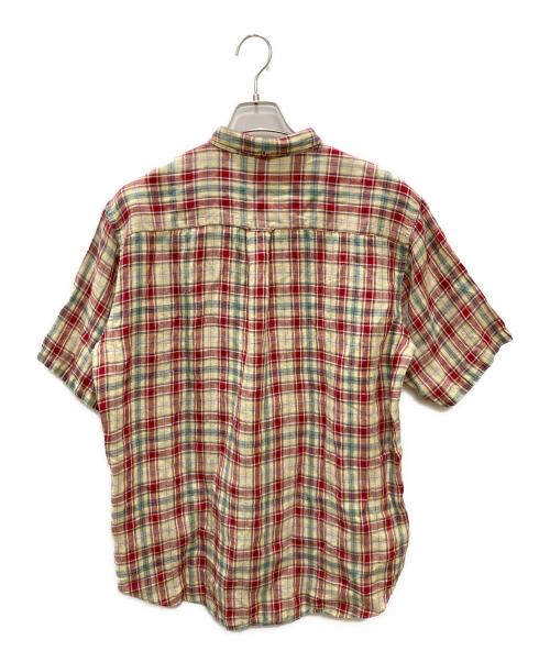 PAPAS（パパス）PAPAS (パパス) 半袖リネンシャツ レッド サイズ:Mの古着・服飾アイテム