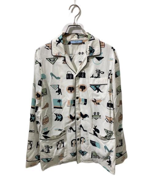 PRADA（プラダ）PRADA (プラダ) プリントパジャマシャツ ホワイト サイズ:XSの古着・服飾アイテム
