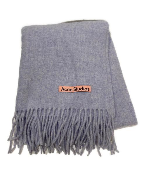 Acne studios（アクネ ストゥディオズ）Acne studios (アクネ ストゥディオズ) フリンジウールスカーフ - ナロー パープルの古着・服飾アイテム