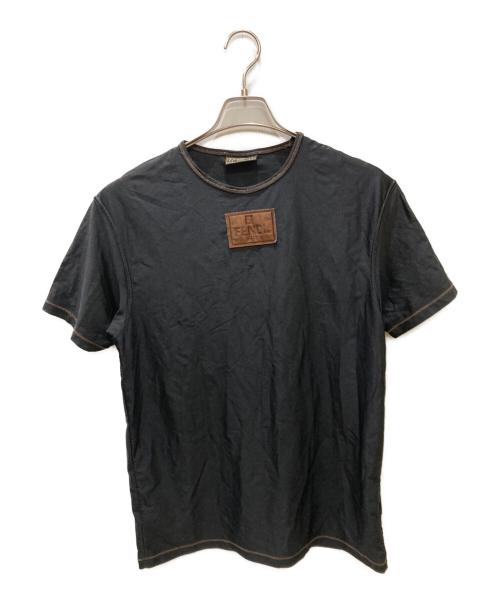 FENDI JEANS（フェンディ ジーンズ）FENDI JEANS (フェンディ ジーンズ) 古着ロゴワッペンジャージーカットソー ブラック サイズ:SIZE I 40の古着・服飾アイテム