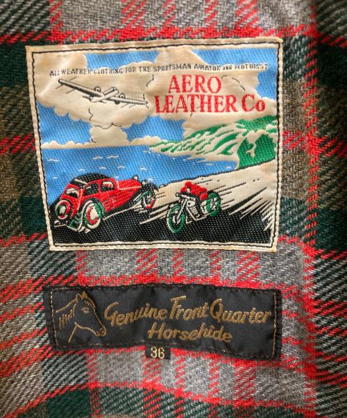 Aero LEATHER（エアロレザー）Aero LEATHER (エアロレザー) ハーフベルト 襟ボアホースハイドレザージャケット ブラウン サイズ:36の古着・服飾アイテム