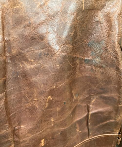 Aero LEATHER（エアロレザー）Aero LEATHER (エアロレザー) ハーフベルト 襟ボアホースハイドレザージャケット ブラウン サイズ:36の古着・服飾アイテム
