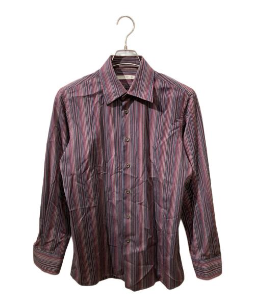 PRADA（プラダ）PRADA (プラダ) カフスストライプシャツ レッド サイズ:15/39の古着・服飾アイテム