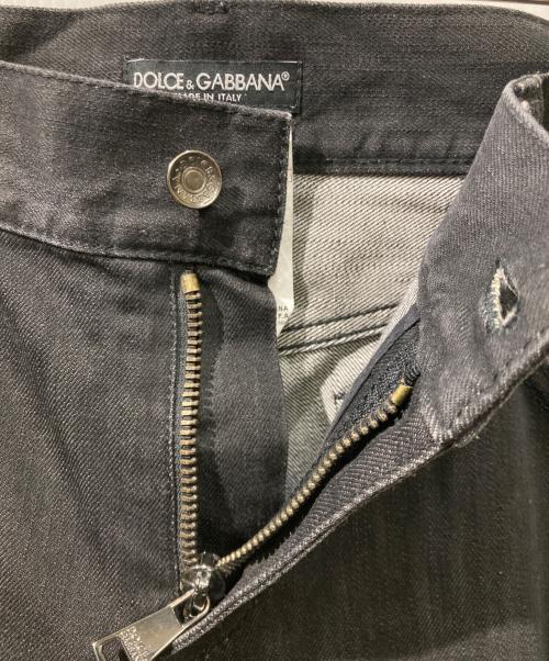 DOLCE & GABBANA（ドルチェ＆ガッバーナ）DOLCE & GABBANA (ドルチェ＆ガッバーナ) 古着プレートブラックデニムパンツ ブラック サイズ:48の古着・服飾アイテム