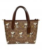 COACH×PEANUTSコーチ×ピーナッツ）の古着「シグネチャー シティ ミニトート 2WAYバック」｜ブラウン