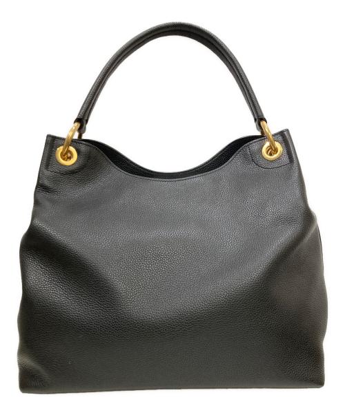 PRADA（プラダ）PRADA (プラダ) カーフレザーロゴワンショルダーバック ネイビーの古着・服飾アイテム