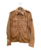 DIESELディーゼル）の古着「ラムレザージャケット」｜ベージュ