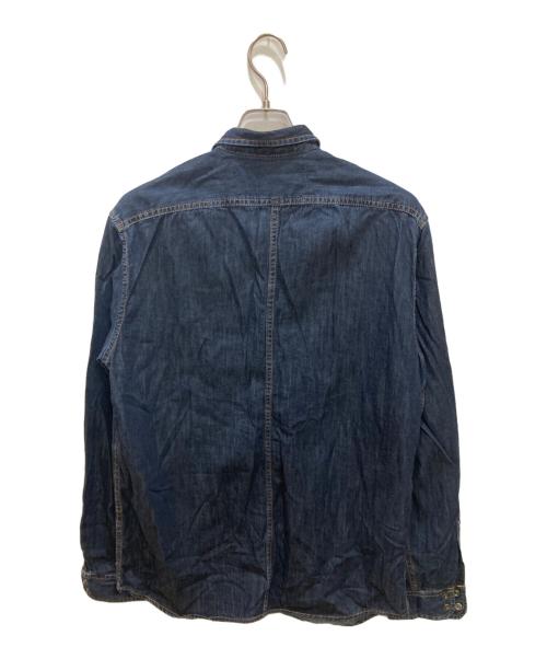 DIESEL（ディーゼル）DIESEL (ディーゼル) ロゴワッペンデニムシャツ インディゴ サイズ:Lの古着・服飾アイテム